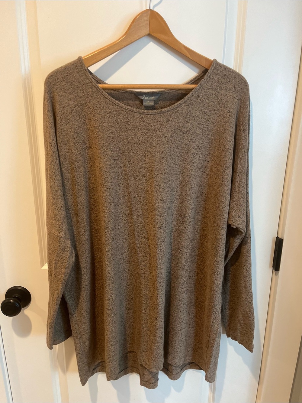 Natural Reflections Relaxed Crewneck Sweater - Taupe